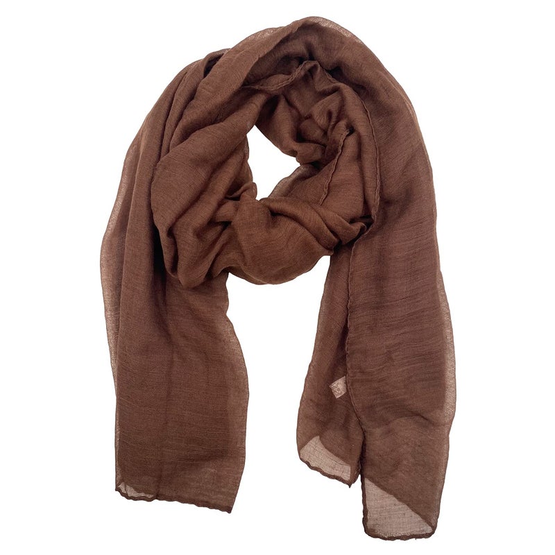 woogwin Women's Cotton Scarves Lady Light Soft Fashion Solid Scarf Wrap Shawl (One Size, coffee) - Image 1
